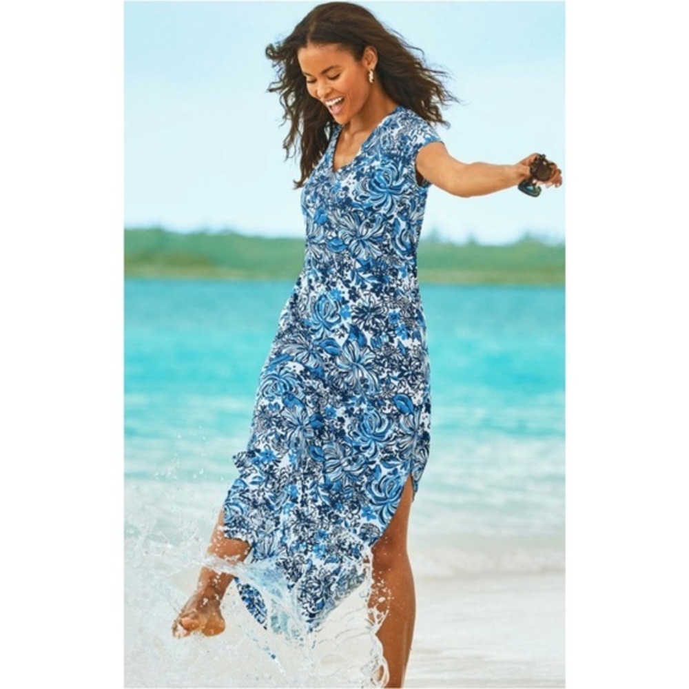 Lilly Pulitzer Etta Maxi Dress Low Tide Navy